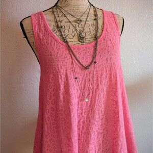 Y2K Indie Sleaze Hot Pink Leopard Oversized Tank Top